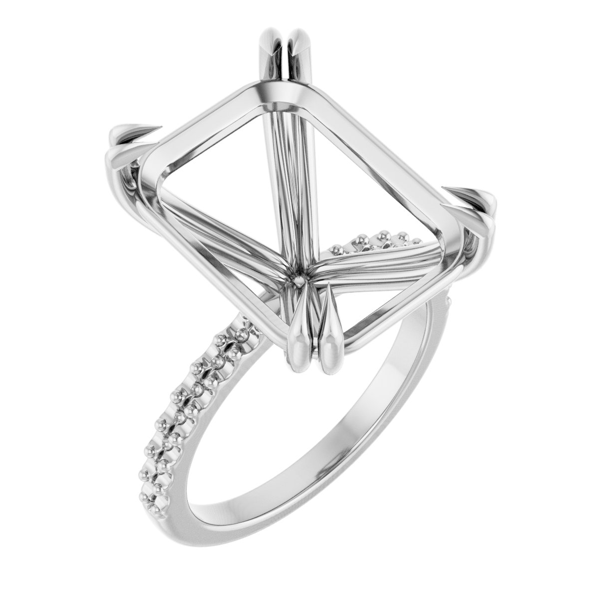 Double Claw-Prong Engagement Ring