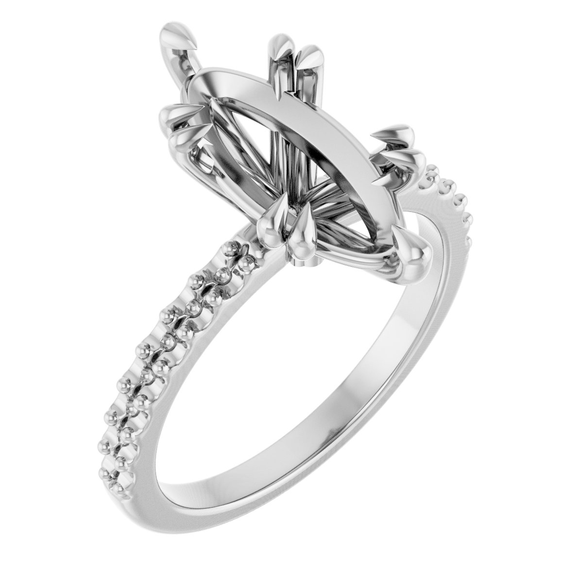 Double Claw-Prong Engagement Ring