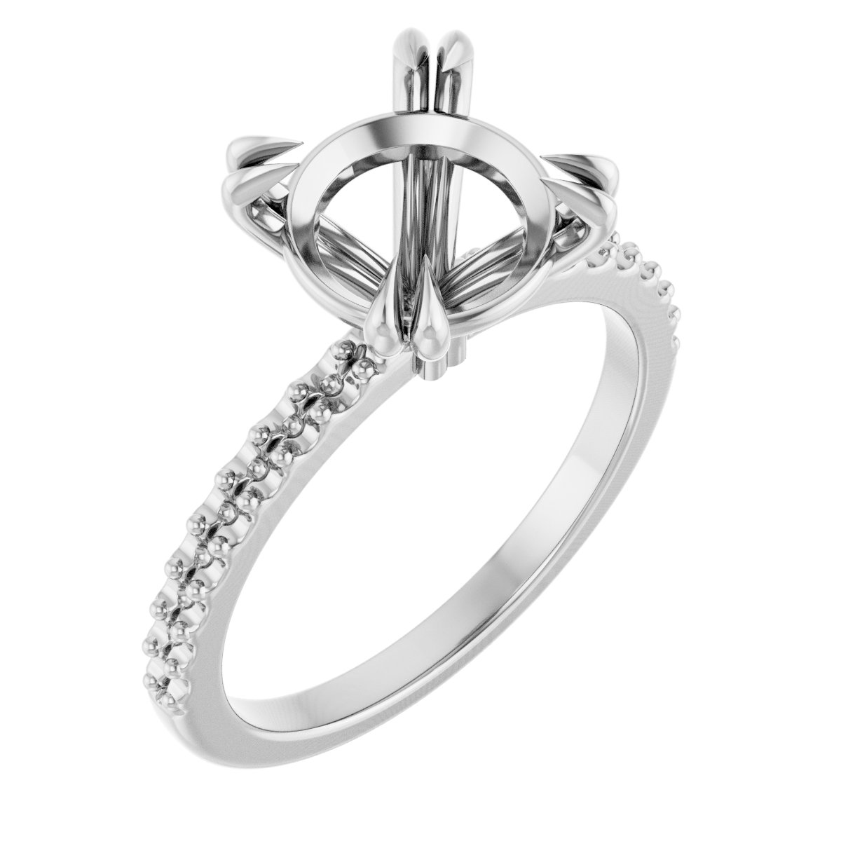 Double Claw-Prong Engagement Ring