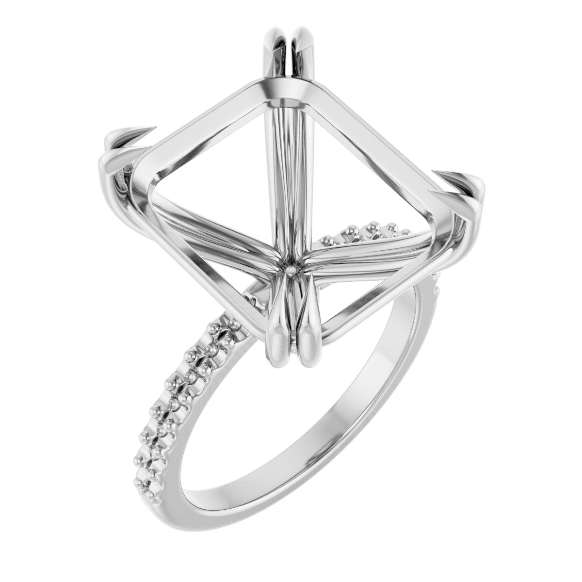 Double Claw-Prong Engagement Ring