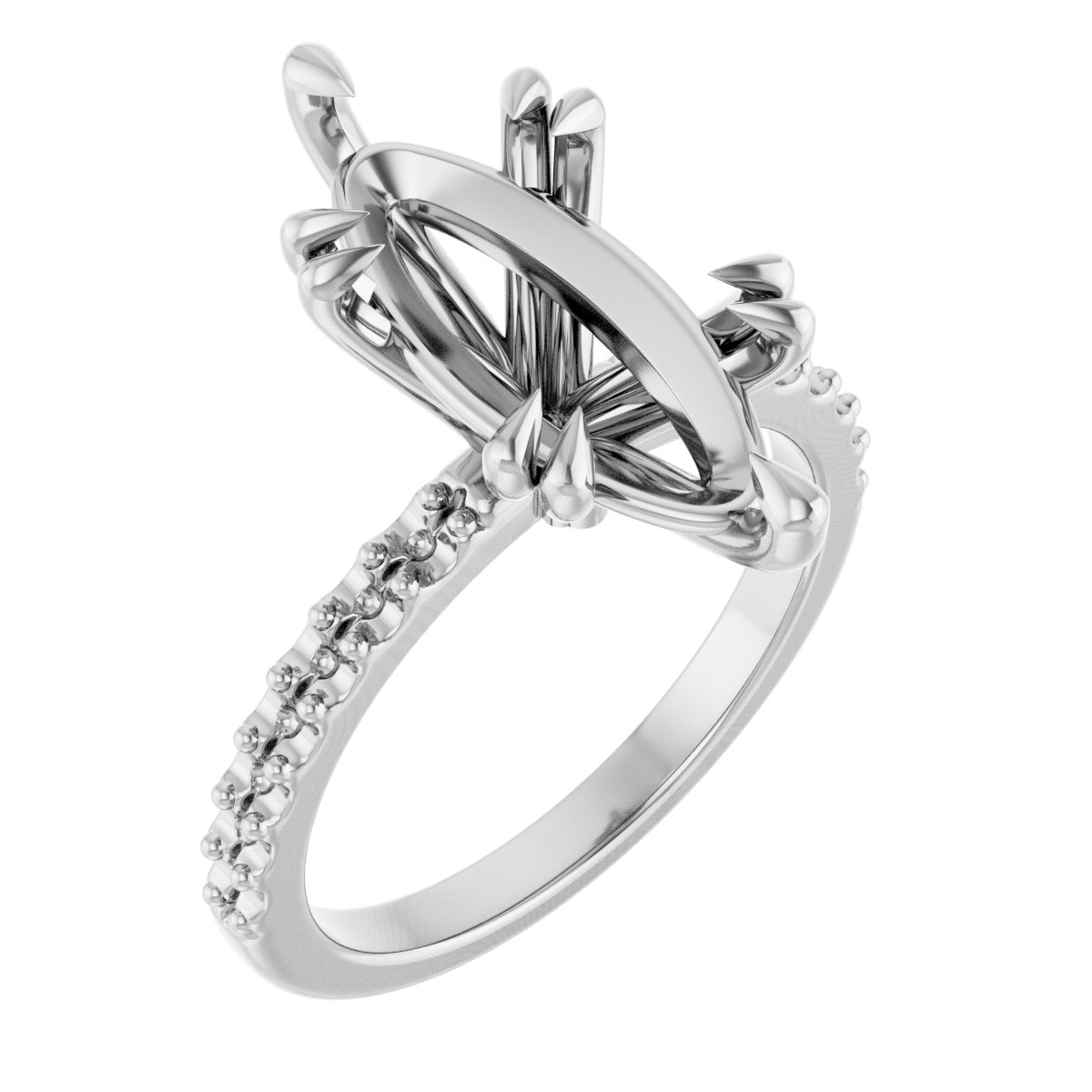 Double Claw-Prong Engagement Ring