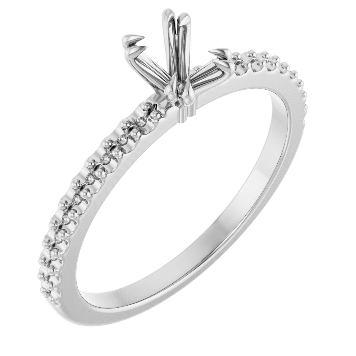 Double Claw-Prong Engagement Ring