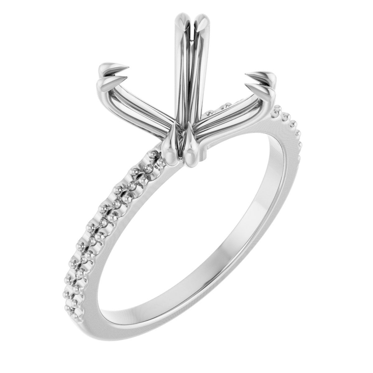 Double Claw-Prong Engagement Ring
