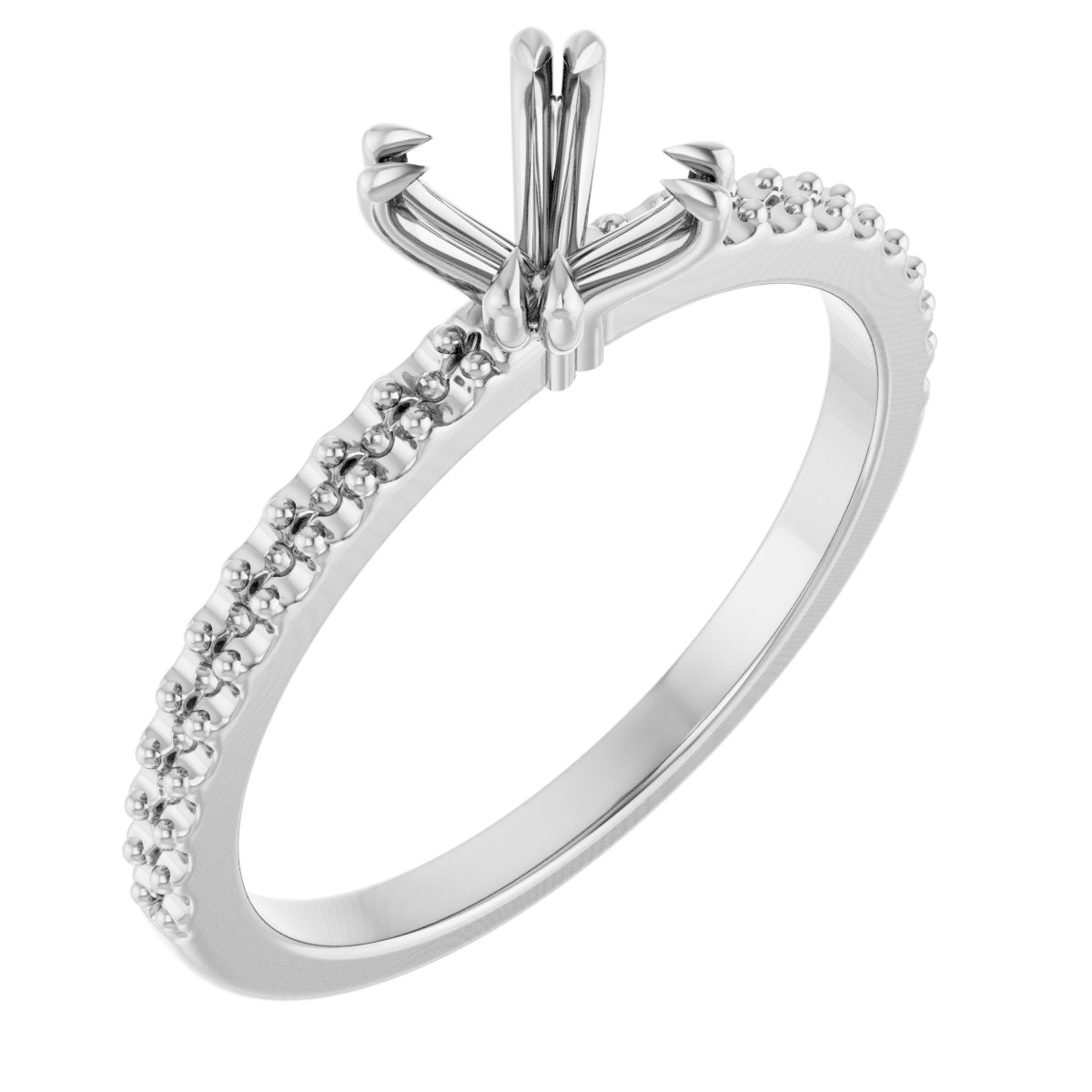 Double Claw-Prong Engagement Ring