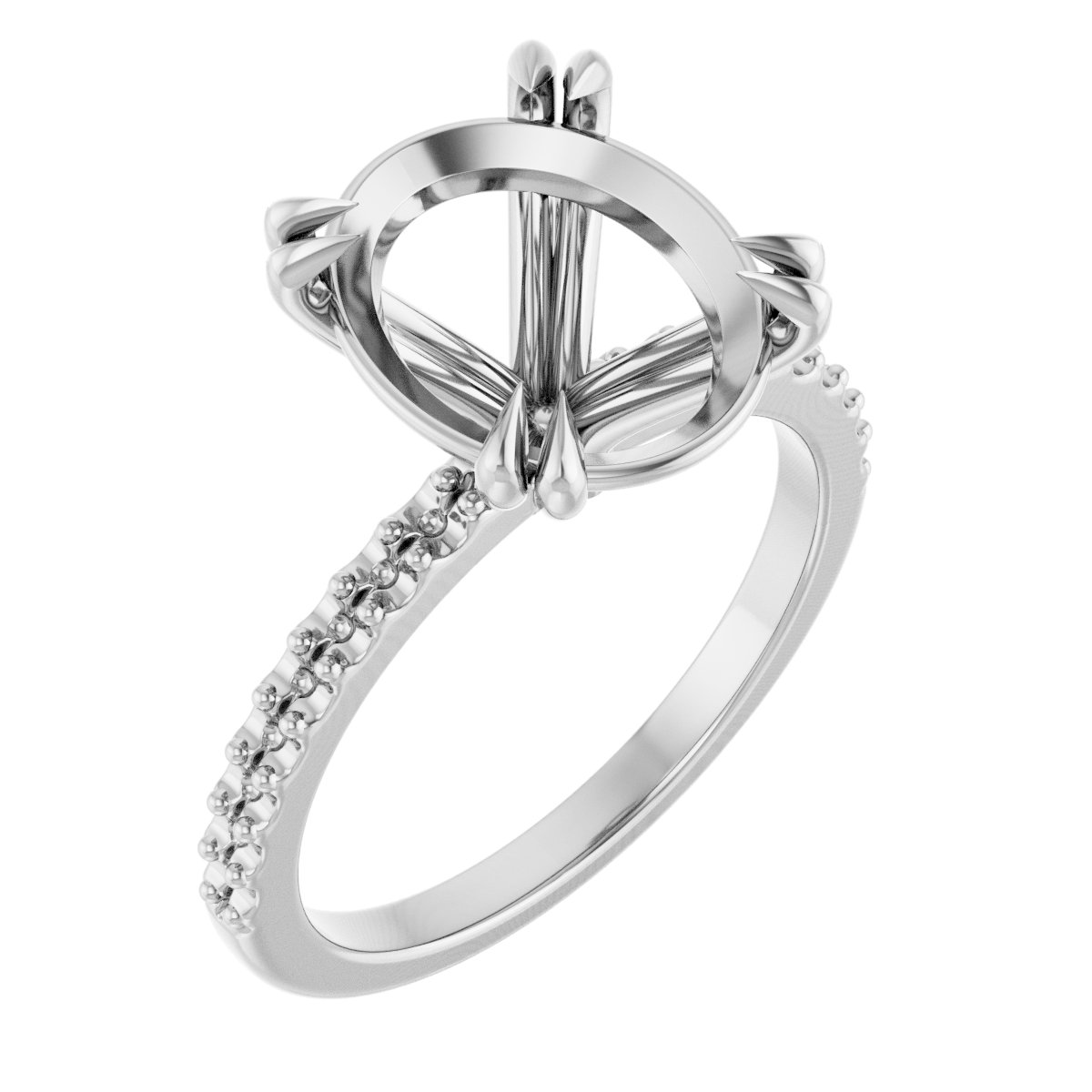 Double Claw-Prong Engagement Ring