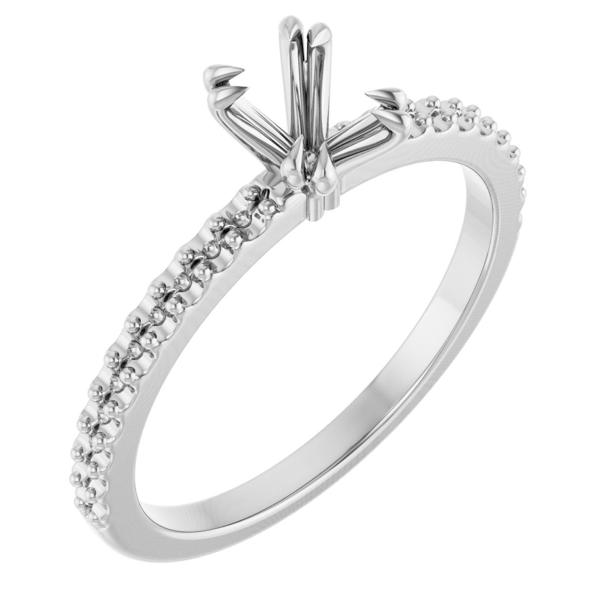 Double Claw-Prong Engagement Ring