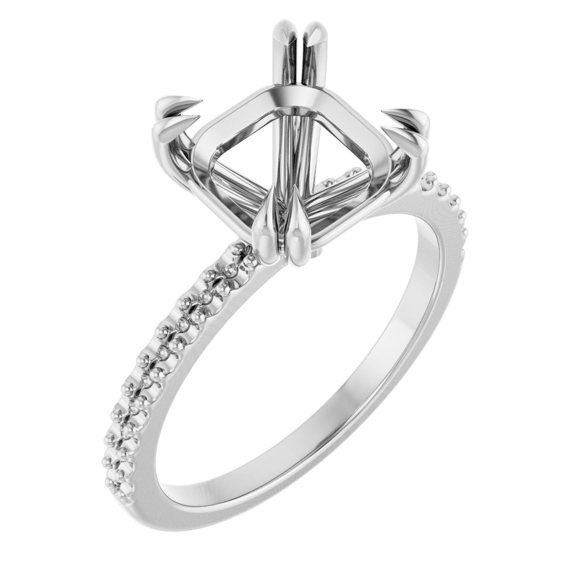 Double Claw-Prong Engagement Ring