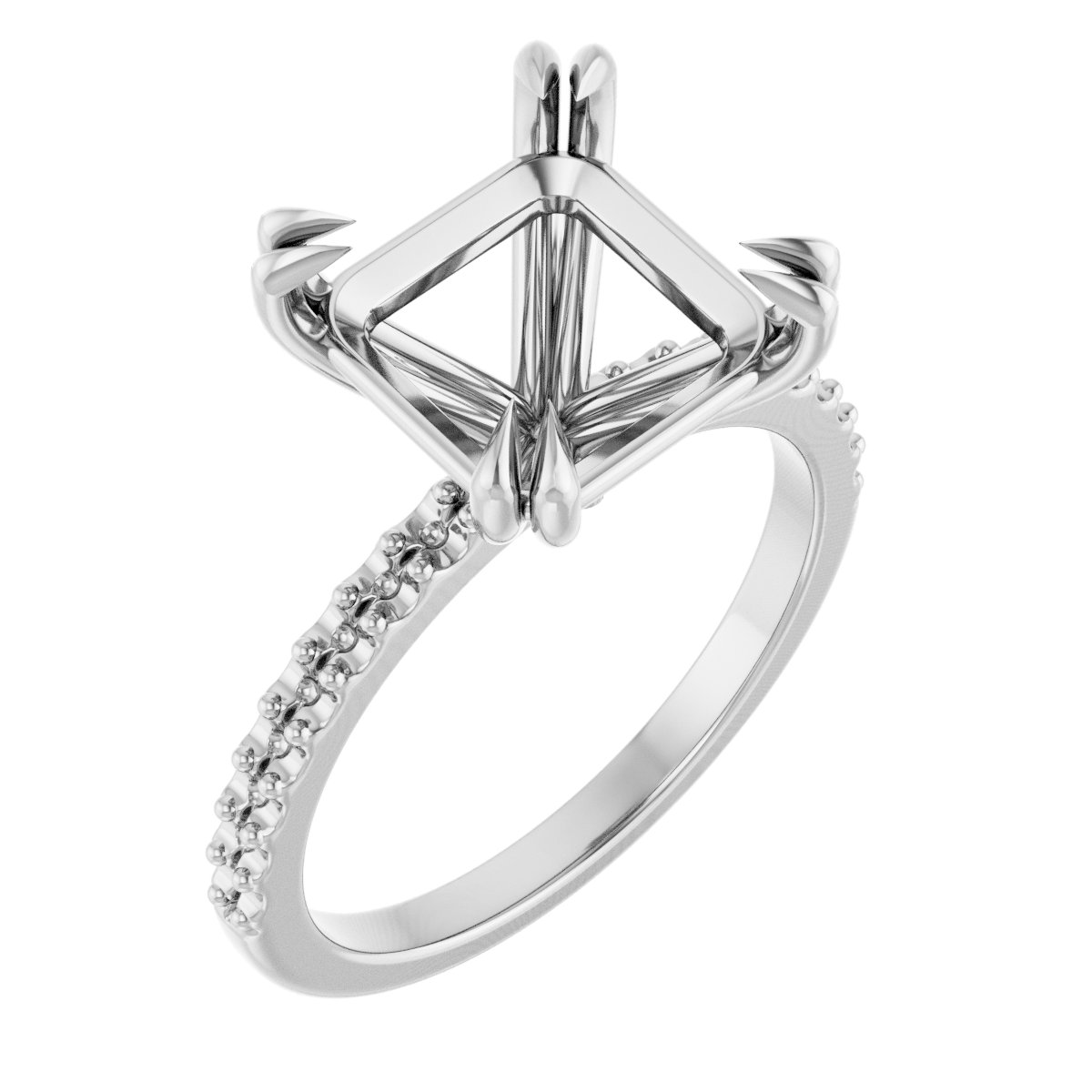 Double Claw-Prong Engagement Ring