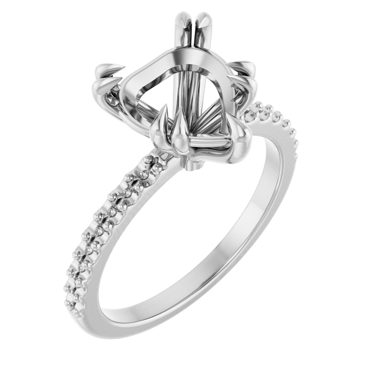 Double Claw-Prong Engagement Ring