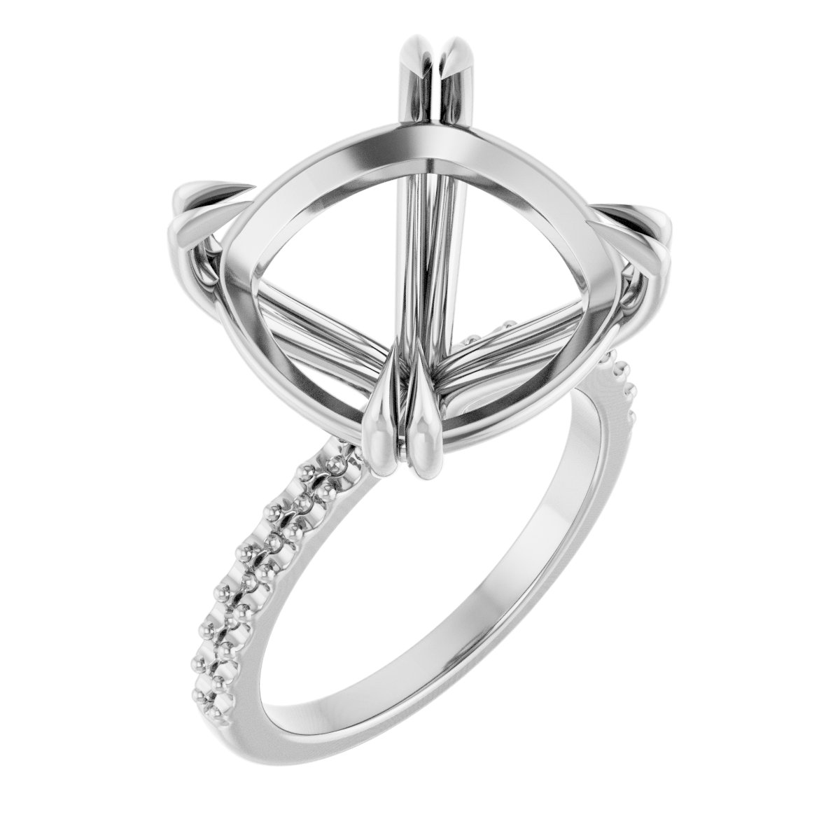 Double Claw-Prong Engagement Ring