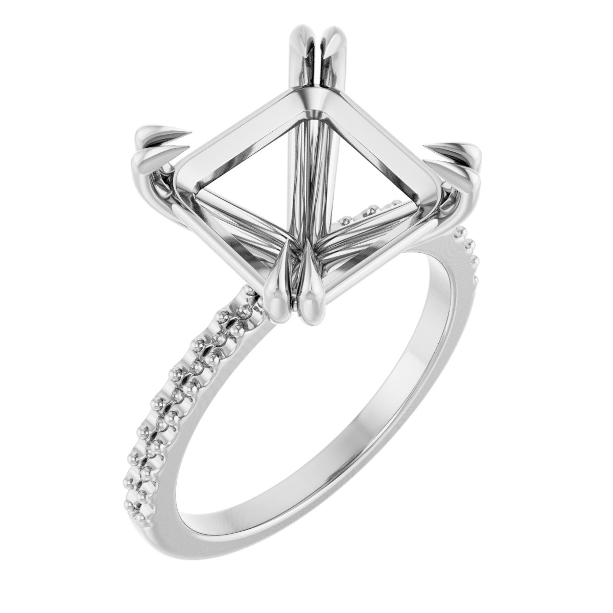 Double Claw-Prong Engagement Ring