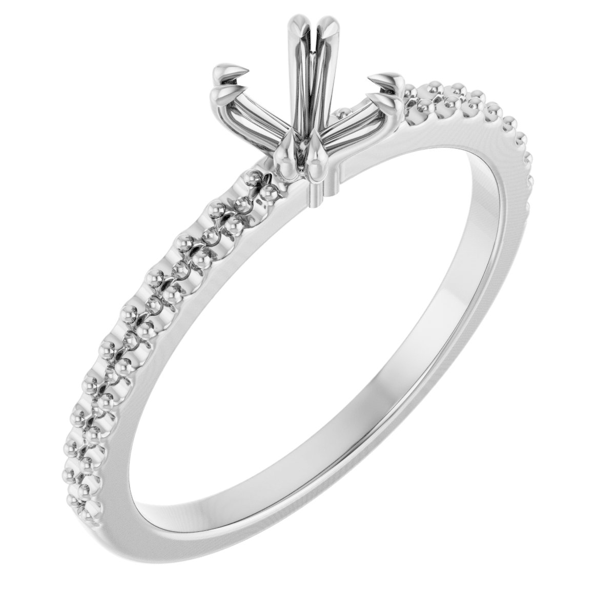 Double Claw-Prong Engagement Ring