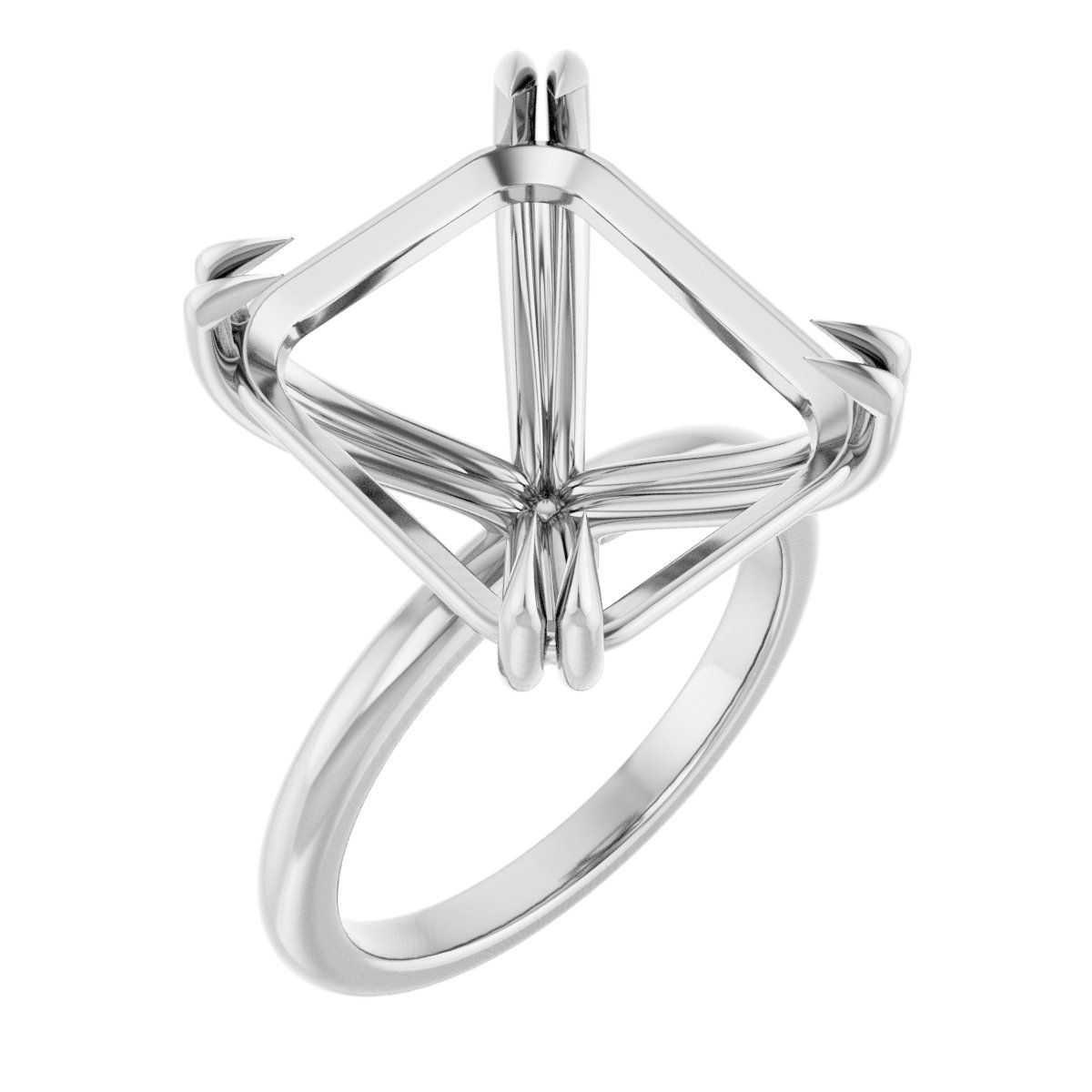 Double Claw-Prong Engagement Ring