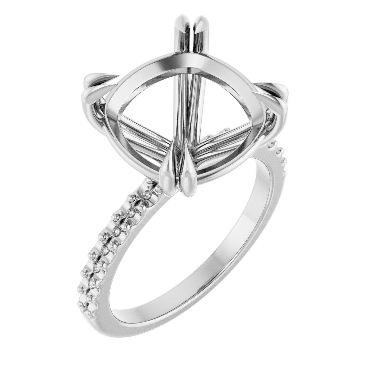 Double Claw-Prong Engagement Ring