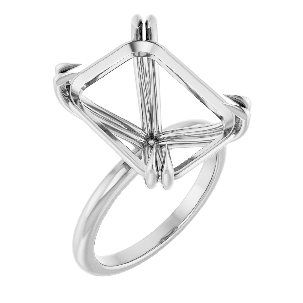 Double Claw-Prong Engagement Ring