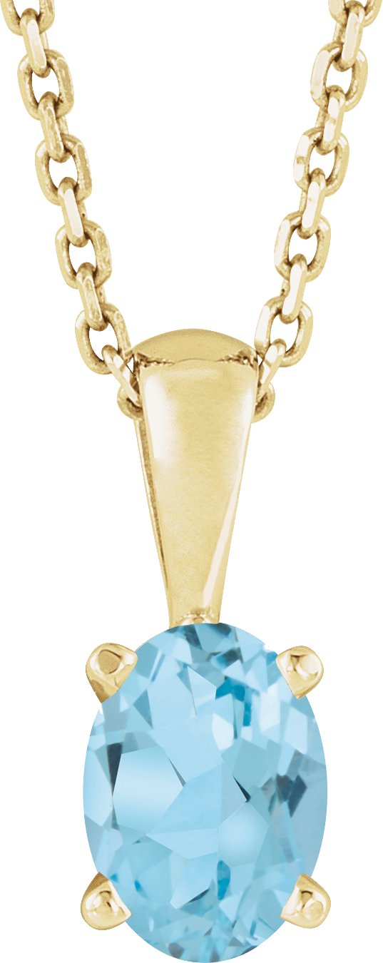 Oval 4-Prong Solitaire Necklace or Pendant
