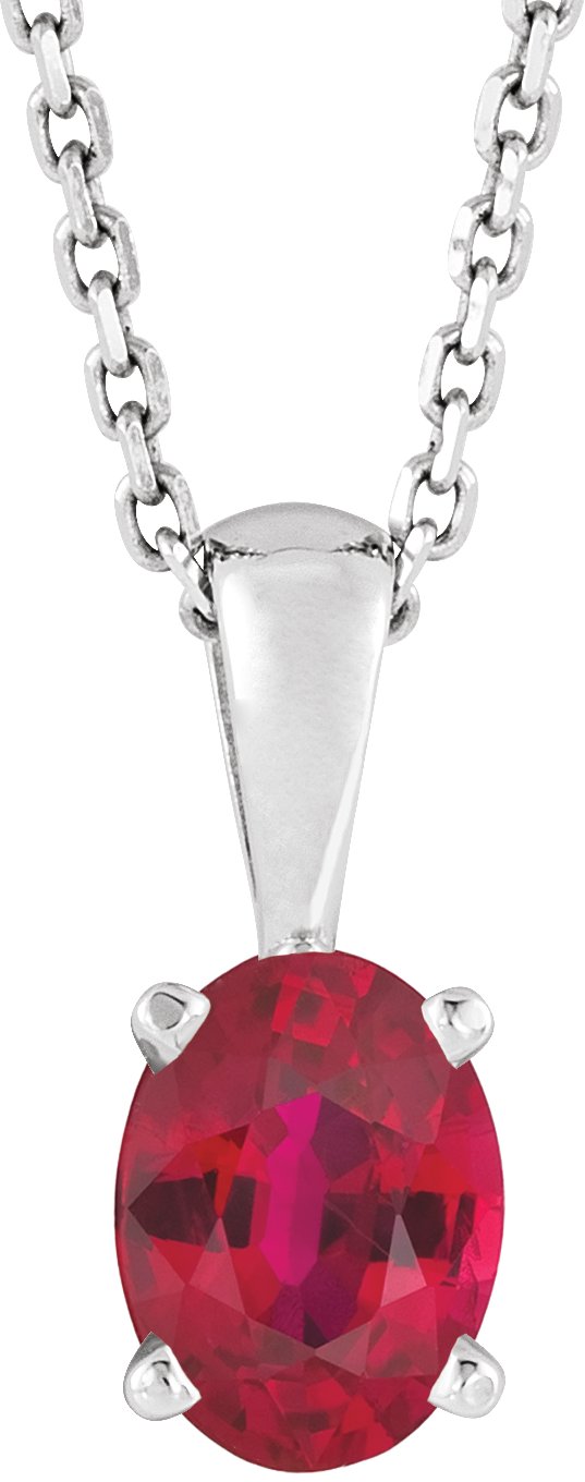 Oval 4-Prong Solitaire Necklace or Pendant