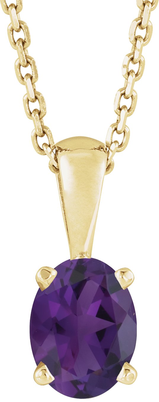 Oval 4-Prong Solitaire Necklace or Pendant
