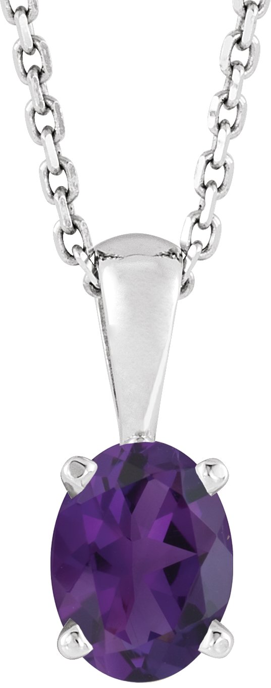 Oval 4-Prong Solitaire Necklace or Pendant
