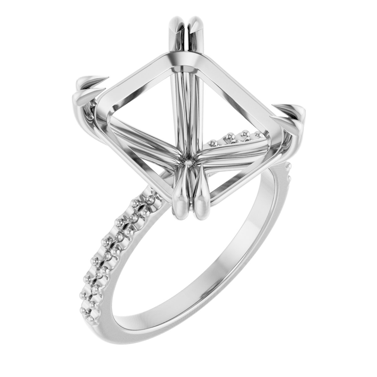 Double Claw-Prong Engagement Ring