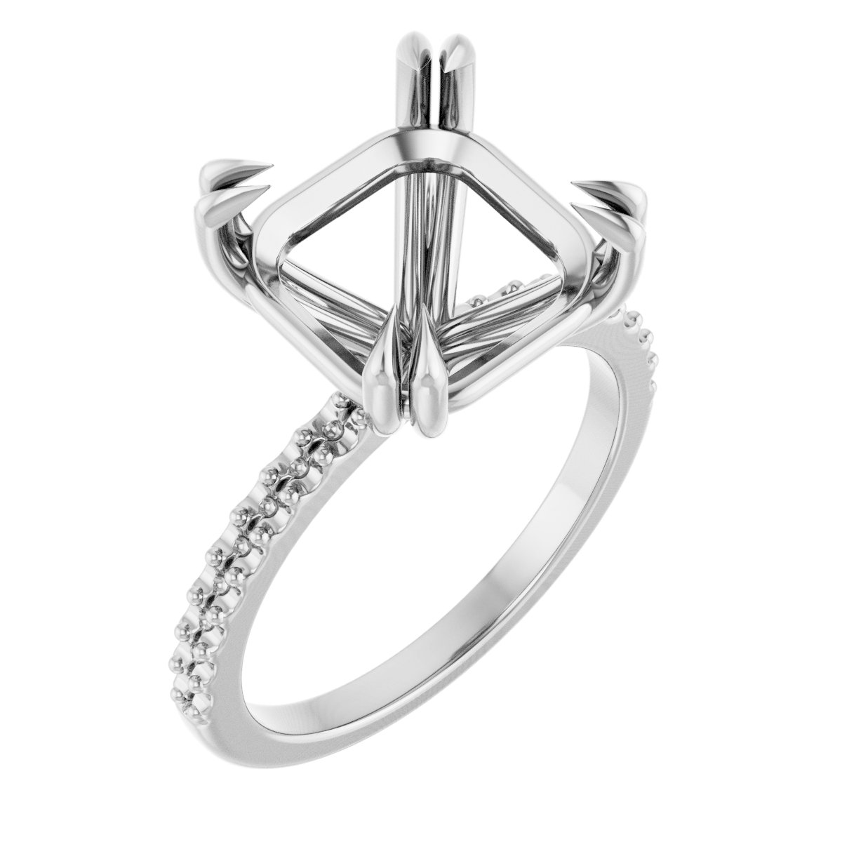 Double Claw-Prong Engagement Ring