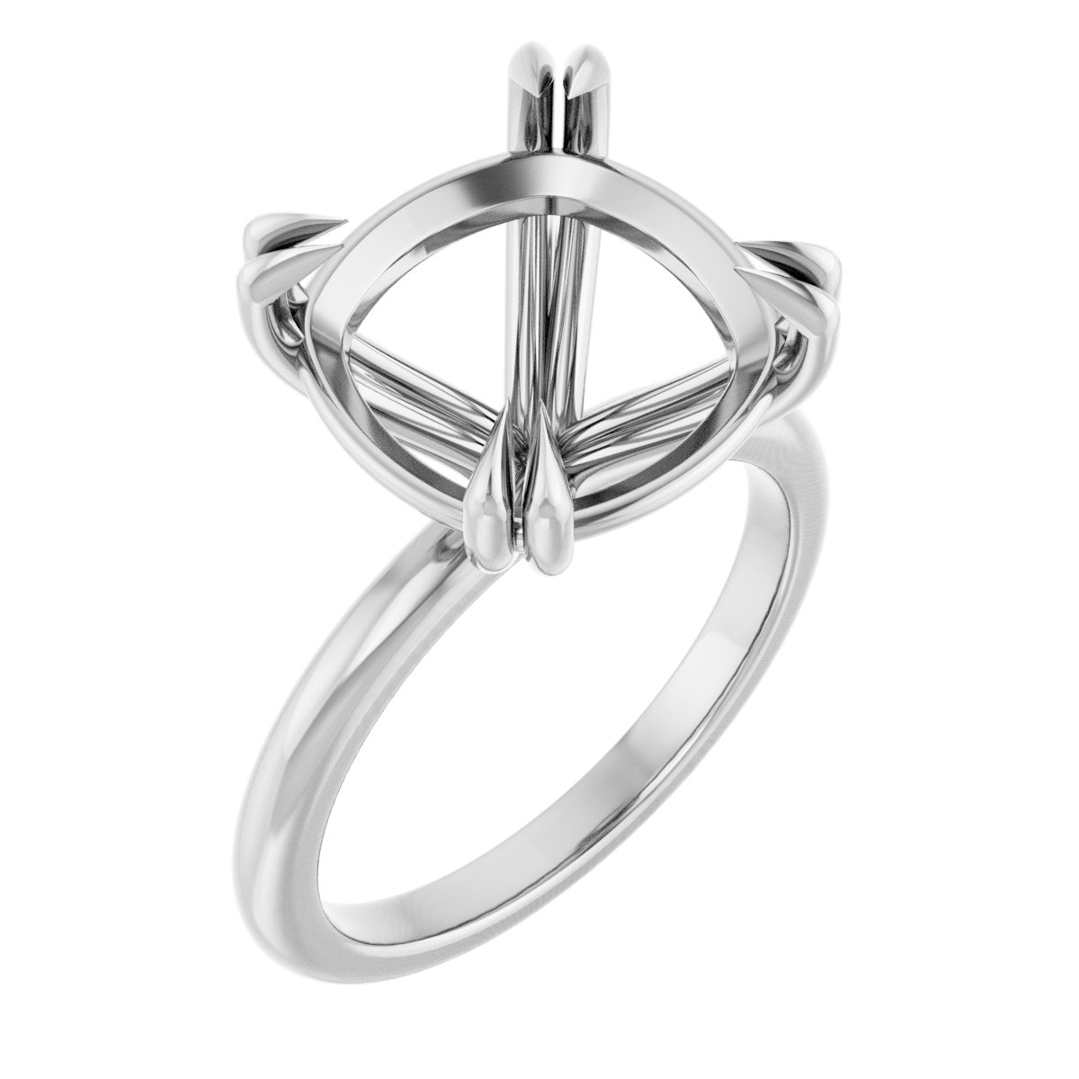Double Claw-Prong Engagement Ring