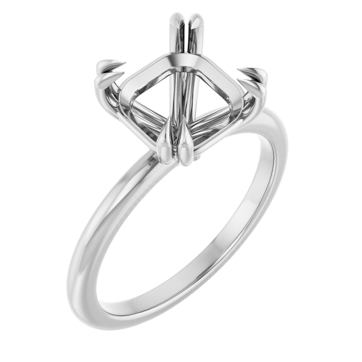 Double Claw-Prong Engagement Ring