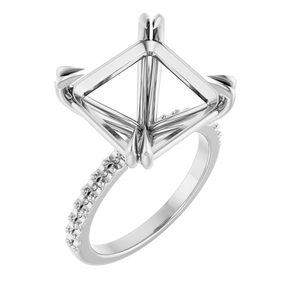 Double Claw-Prong Engagement Ring