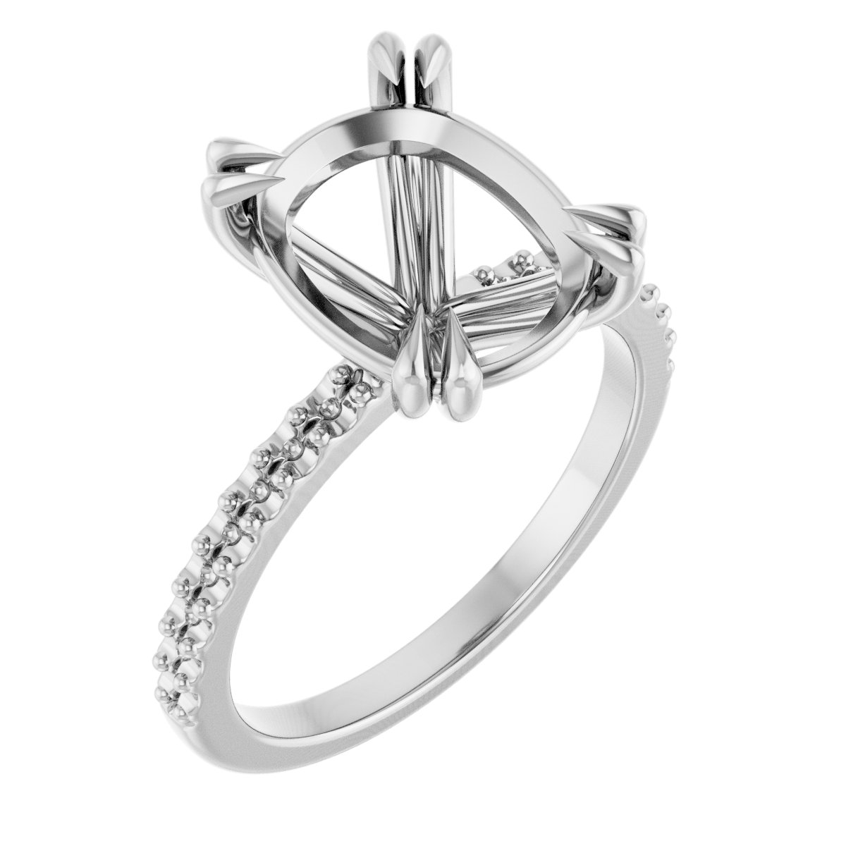 Double Claw-Prong Engagement Ring
