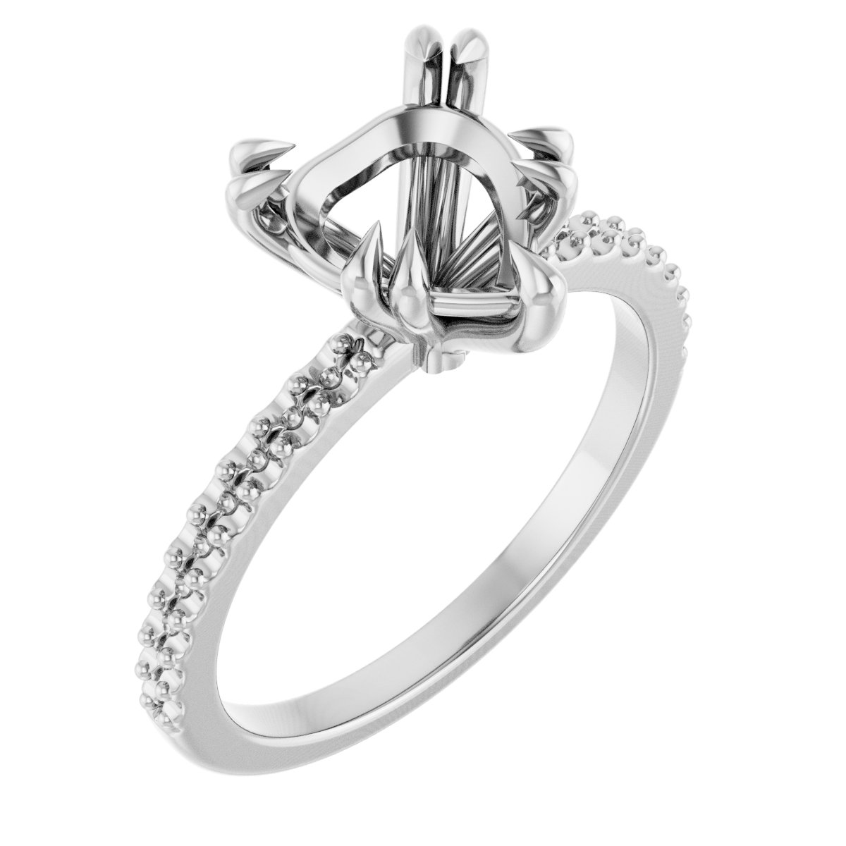 Double Claw-Prong Engagement Ring