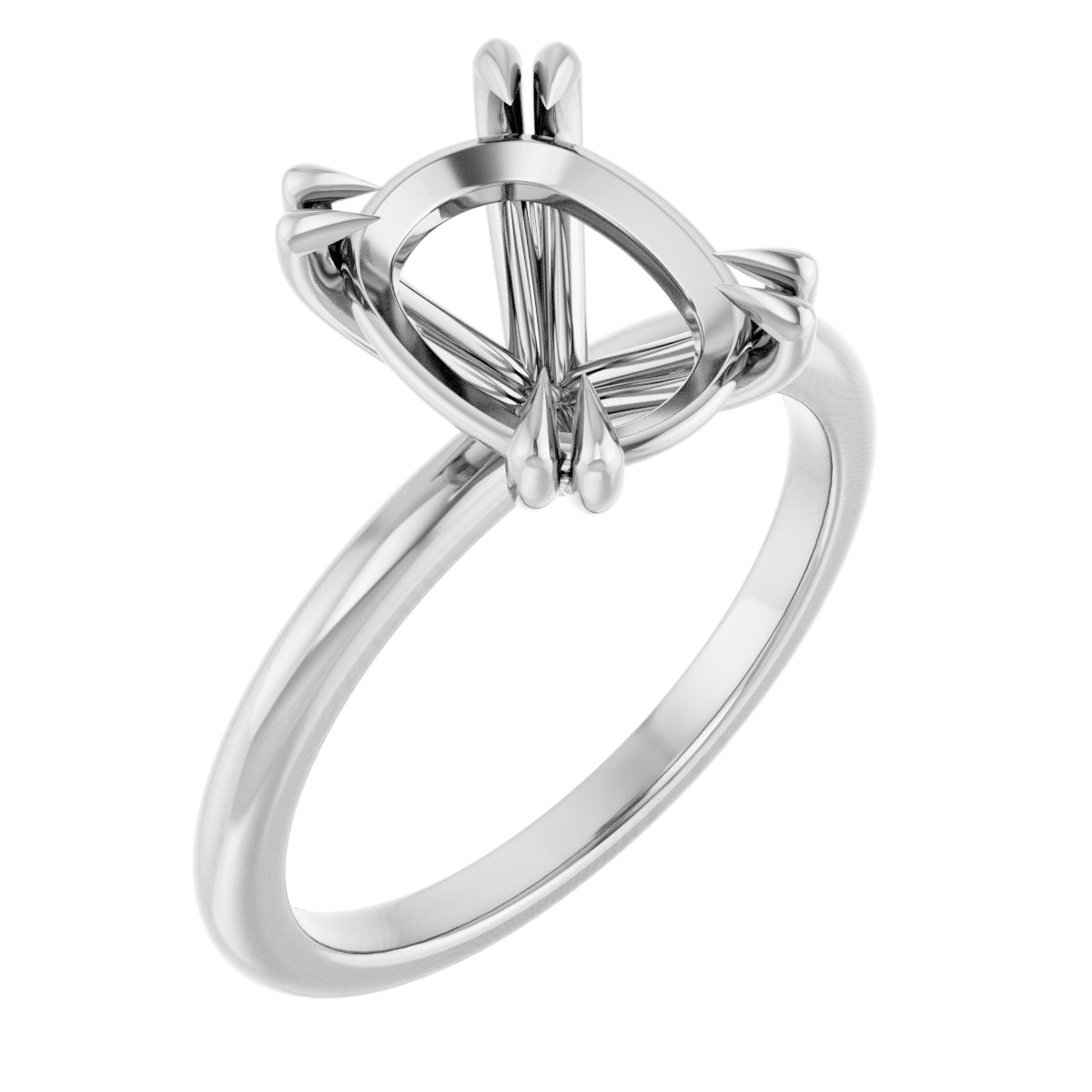 Double Claw-Prong Engagement Ring