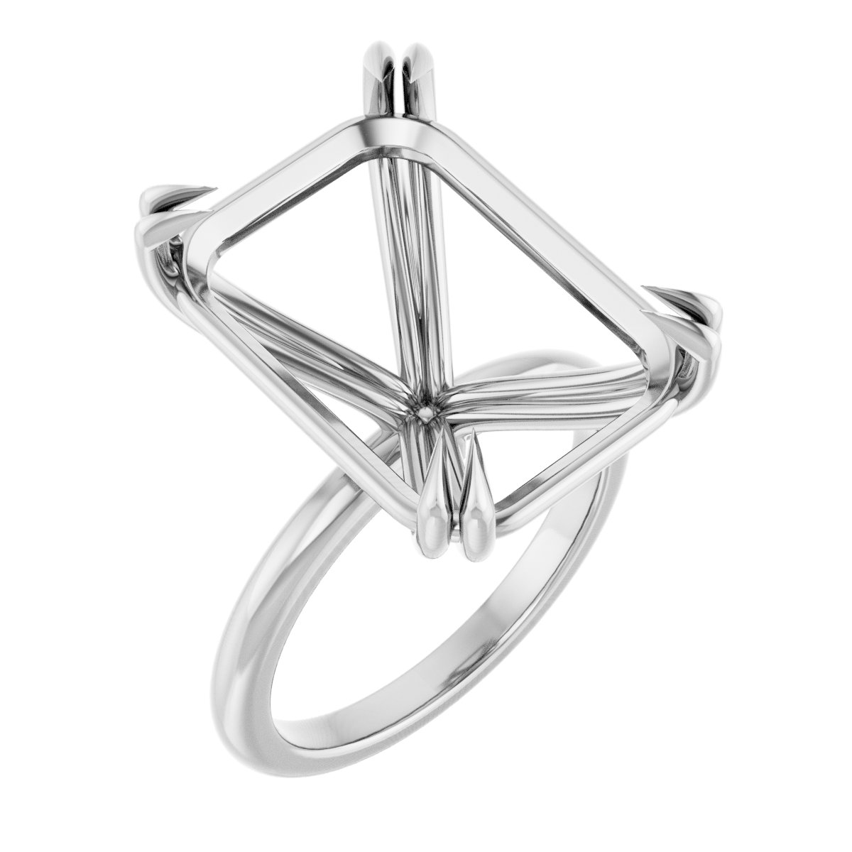 Double Claw-Prong Engagement Ring