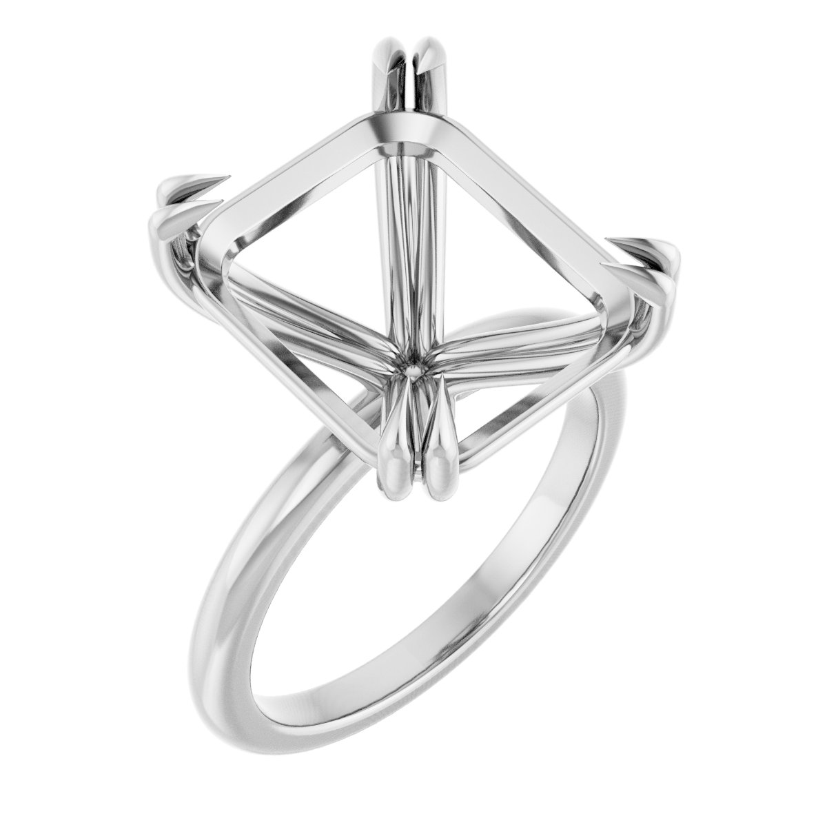 Double Claw-Prong Engagement Ring
