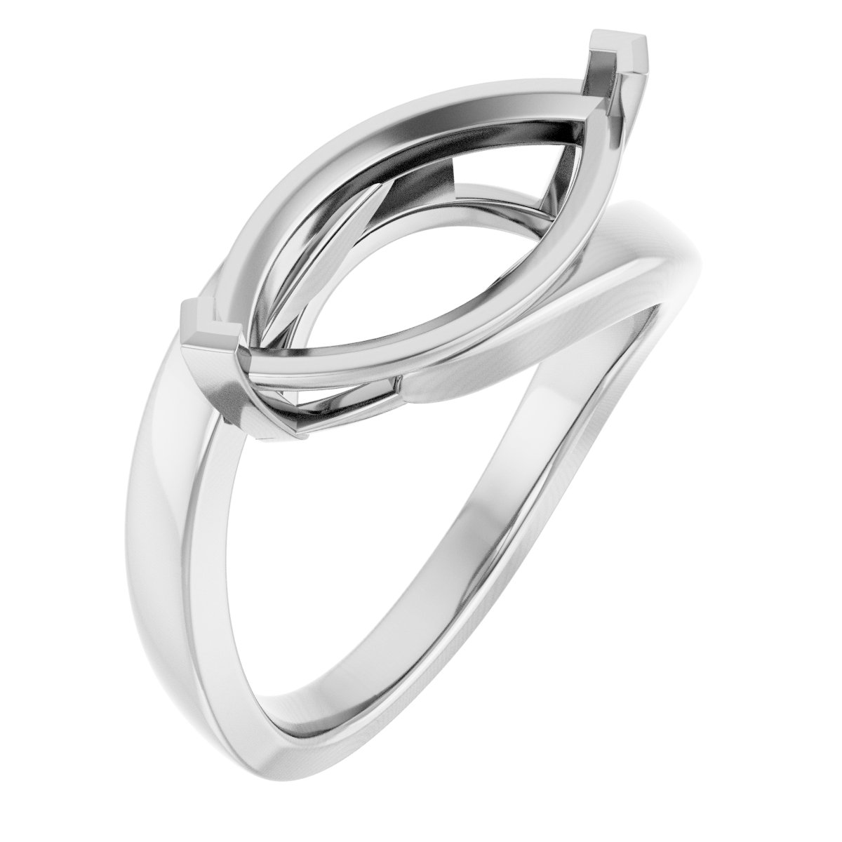 Solitaire Bypass Engagement Ring or Band