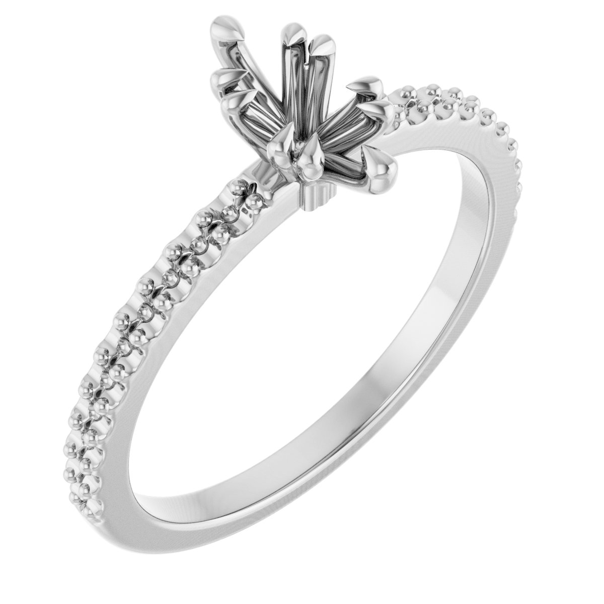 Double Claw-Prong Engagement Ring