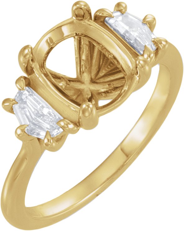 Claw-Prong Three-Stone Engagement Ring or Band