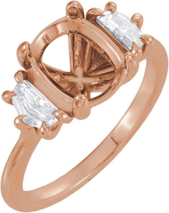 Claw-Prong Three-Stone Engagement Ring or Band
