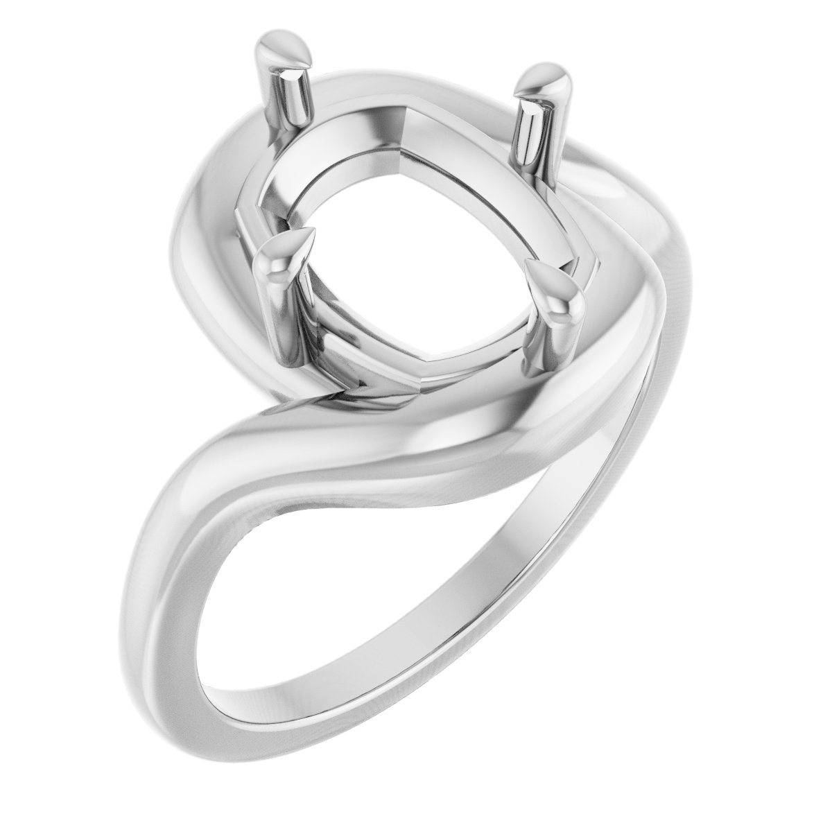 Claw-Prong Solitaire Bypass Engagement Ring