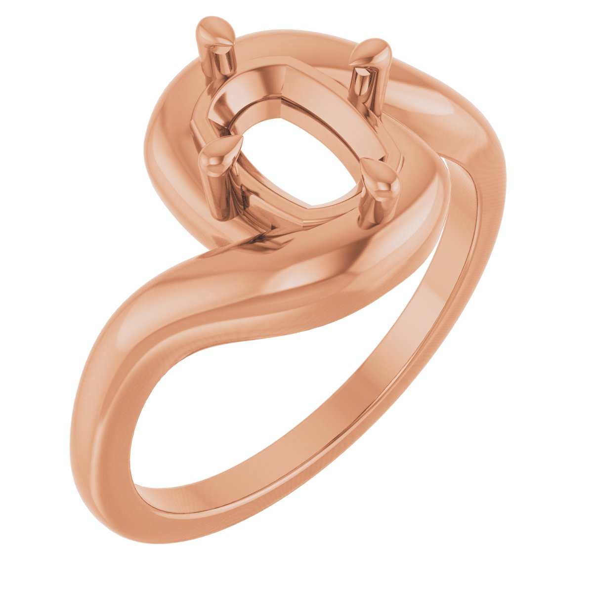 Claw-Prong Solitaire Bypass Engagement Ring
