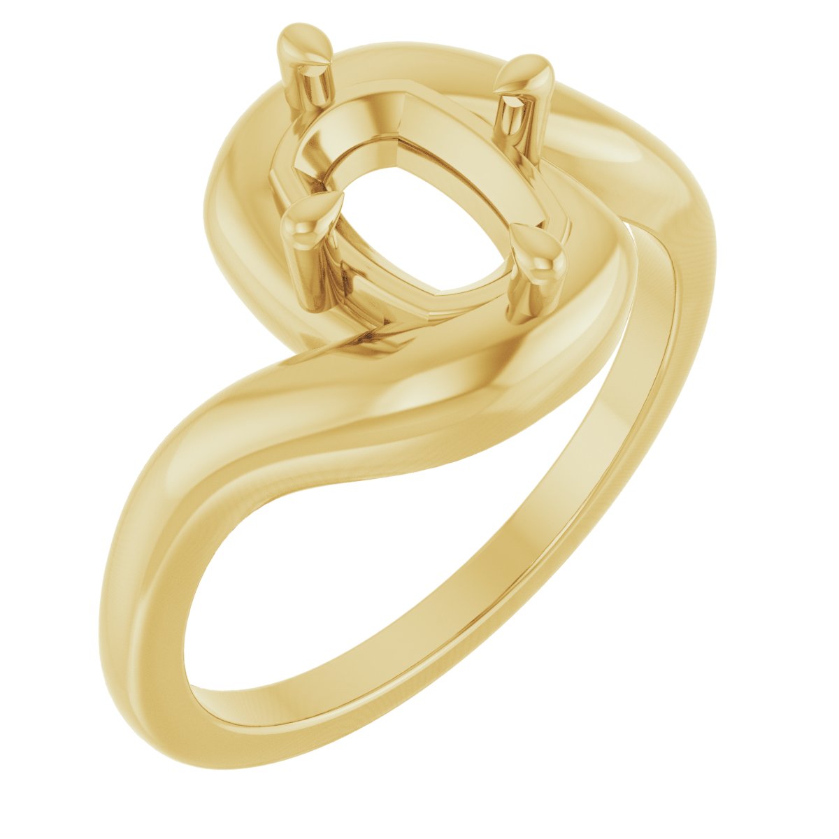 Claw-Prong Solitaire Bypass Engagement Ring