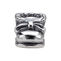 Sterling Silver 8.2x7.9 mm Baby Shoe Bead 