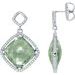 Sterling Silver Natural Green Quartz & 5/8 CTW Natural Diamond Earrings