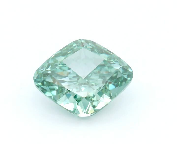 CUSHION 3.51ct Fancy Vivid Green VVS2