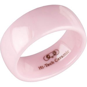 Pink Ceramic Couture® 8 mm Domed Band Size 4