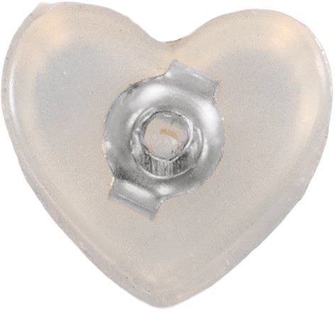 5.8 mm OD Silicone Heart Threaded Earring Back