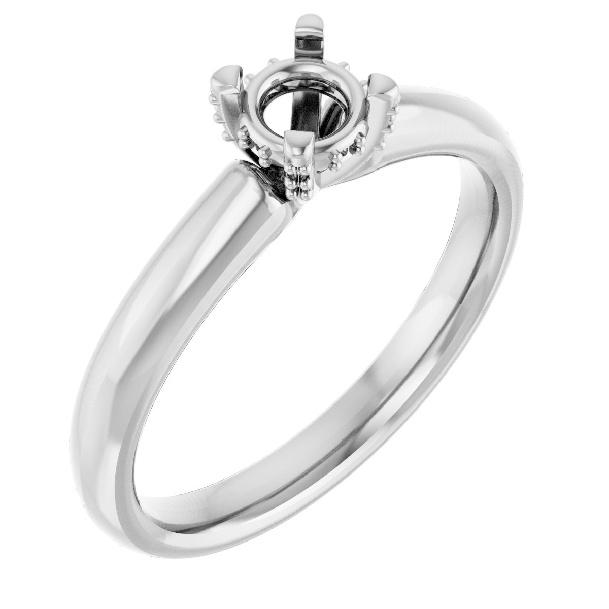 Pave-Style' Accented Engagement Ring