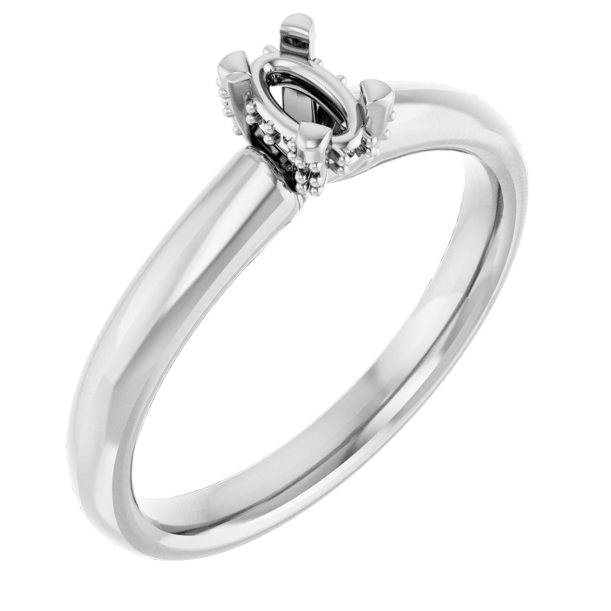 Pave-Style' Accented Engagement Ring