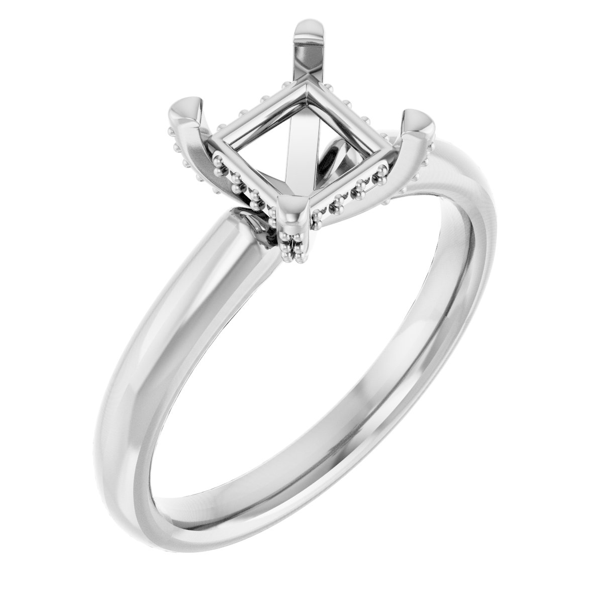 Pave-Style' Accented Engagement Ring