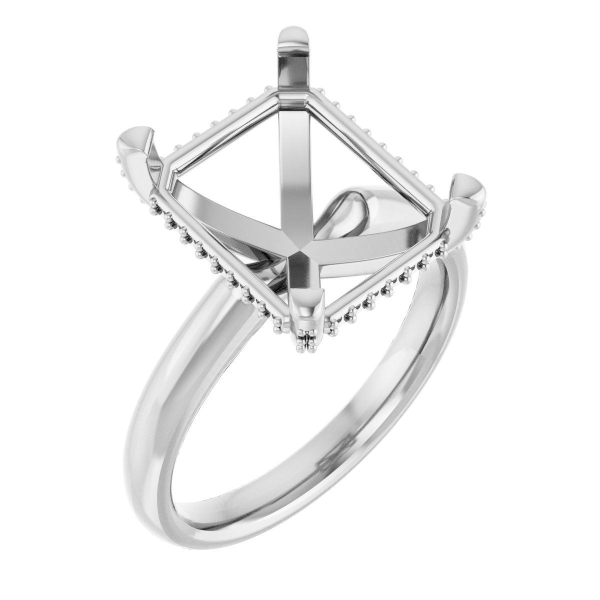 Pave-Style' Accented Engagement Ring