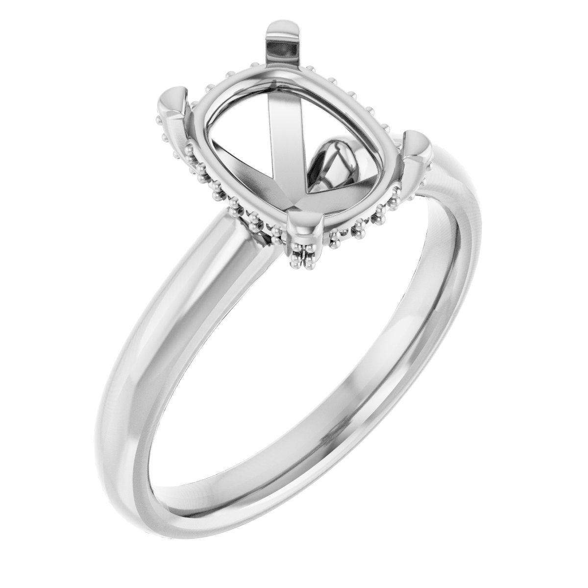 Pave-Style' Accented Engagement Ring